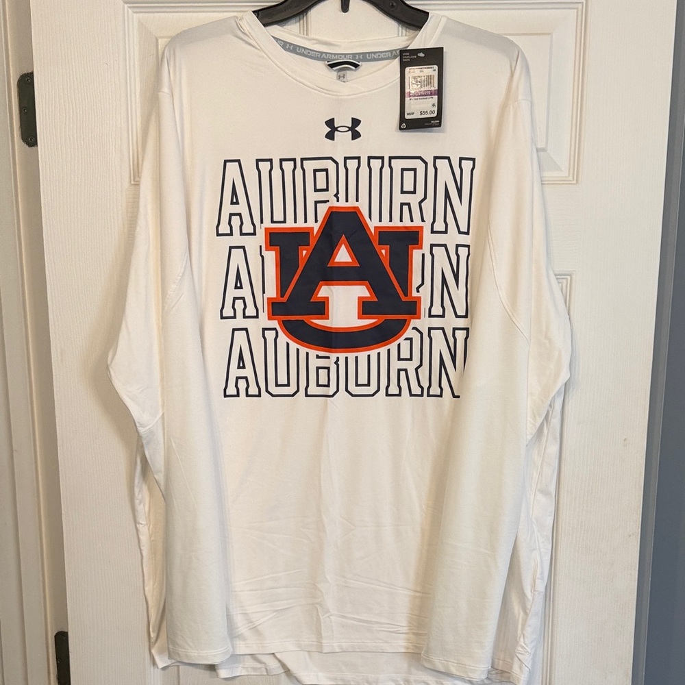 Auburn Tigers Under Armour White Long Sleeve Performance Tee